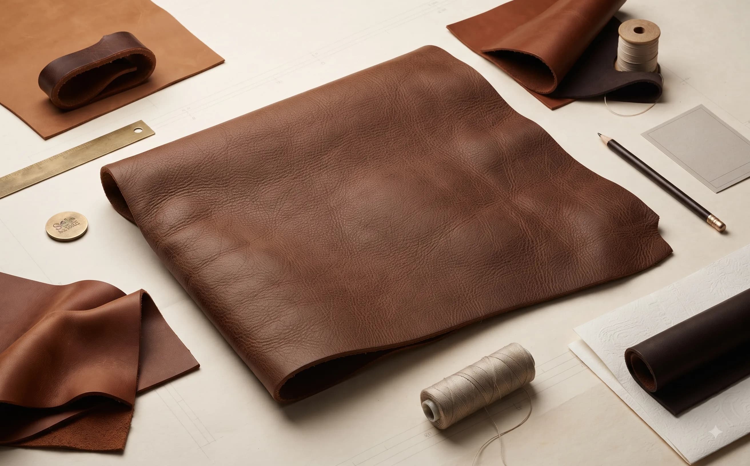 Close-up of Buffalo Leather texture