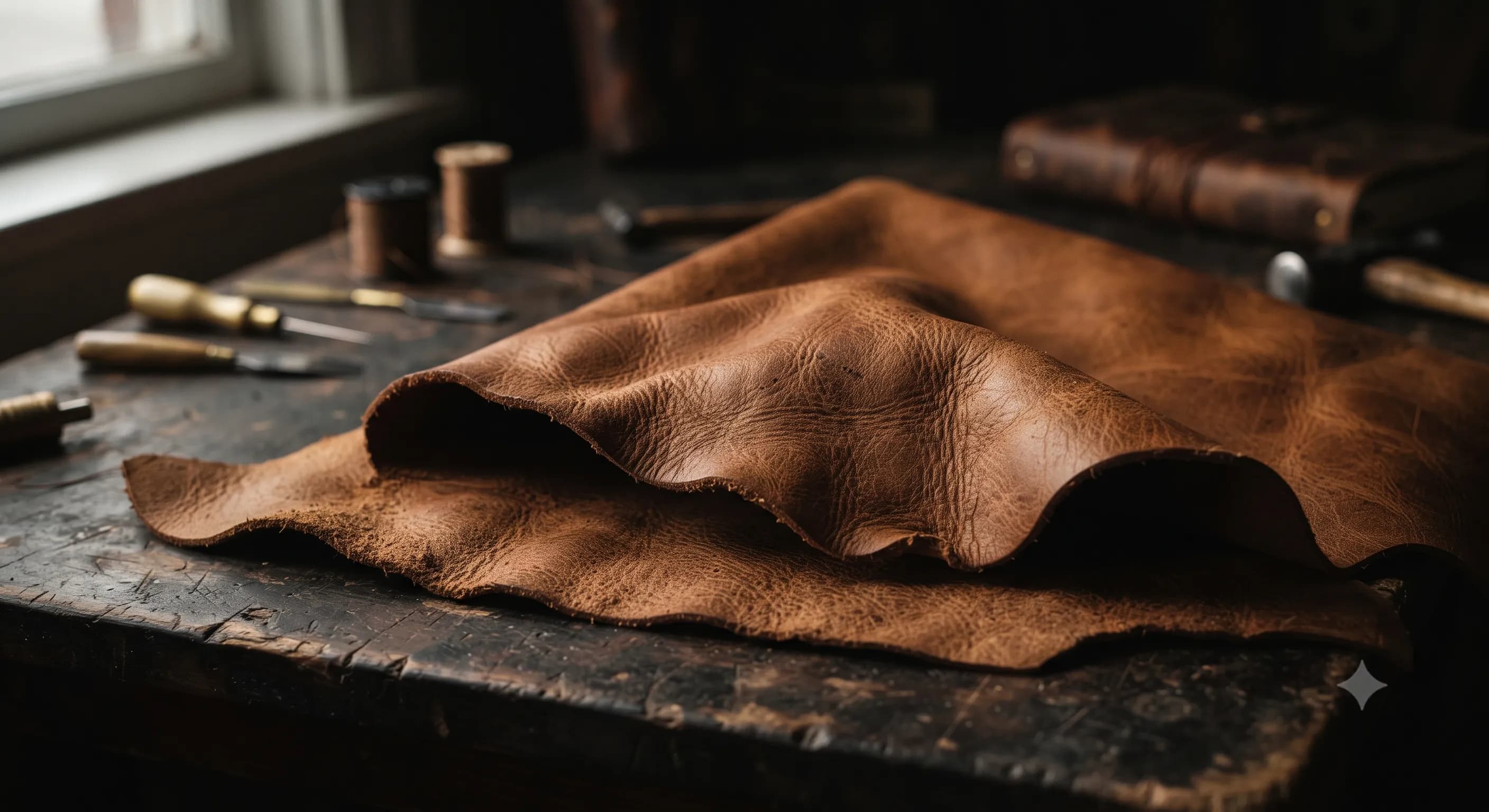Close-up of Camel Leather texture