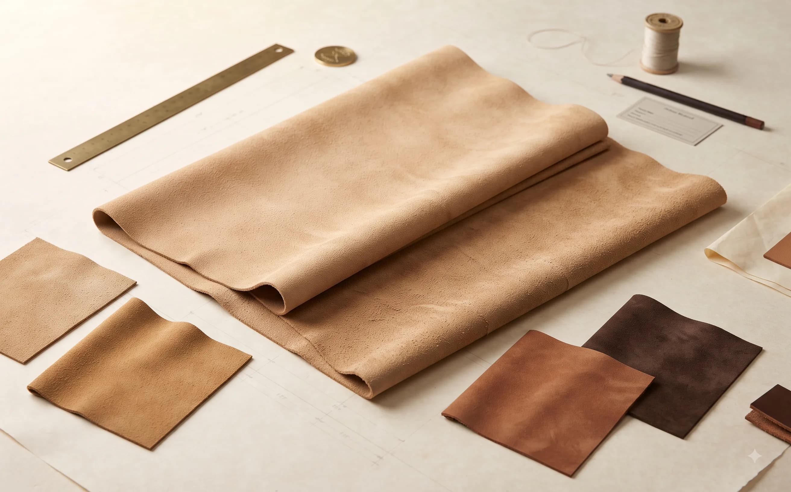 Close-up of Suede Leather texture
