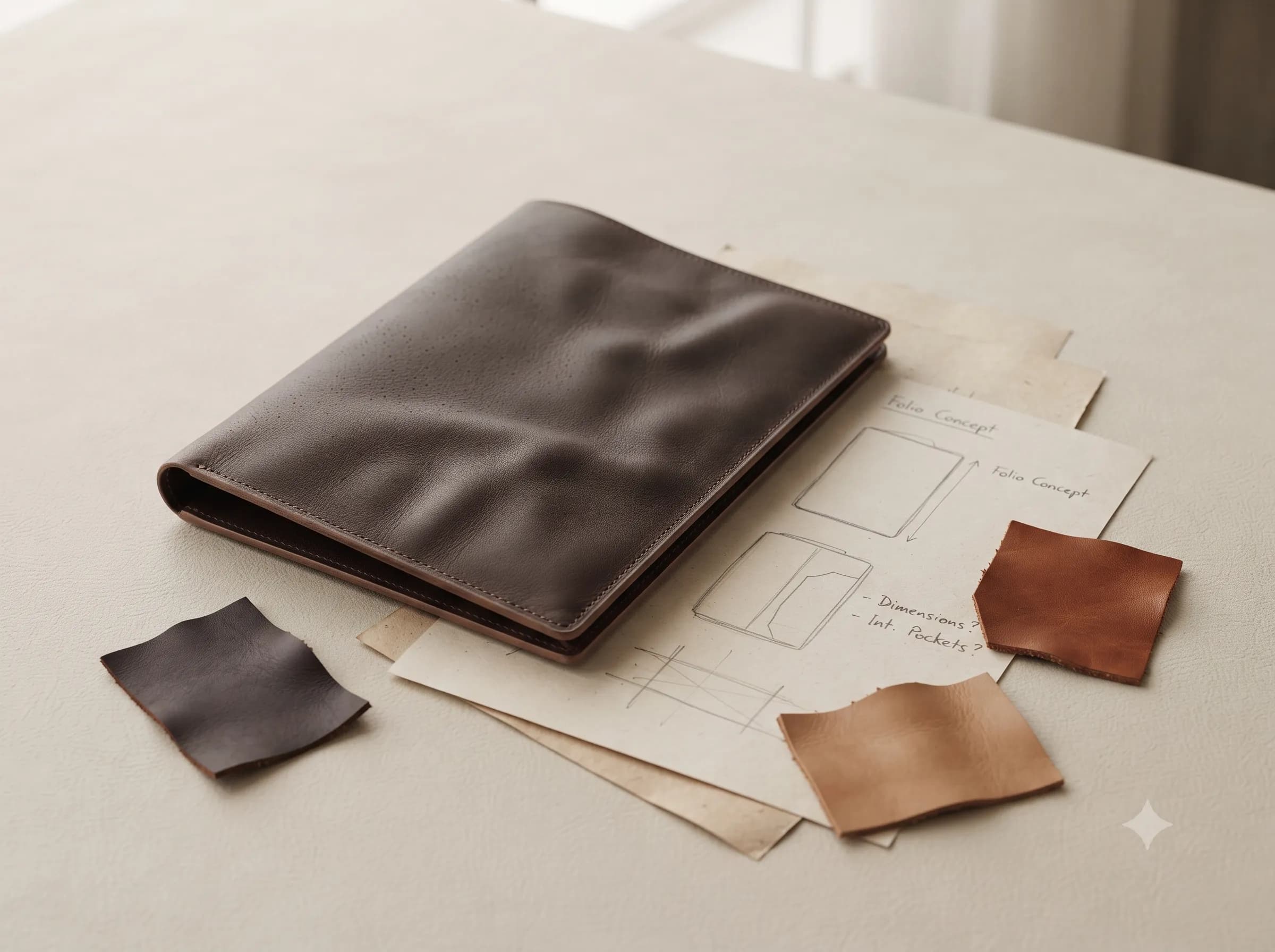 Early concept bespoke leather design study