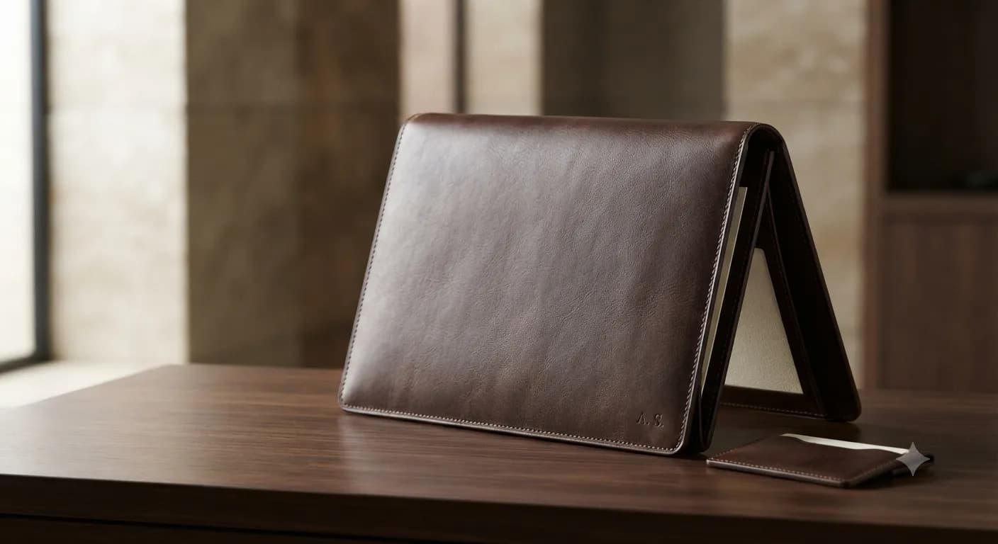 Refined leather executive piece for an important professional occasion