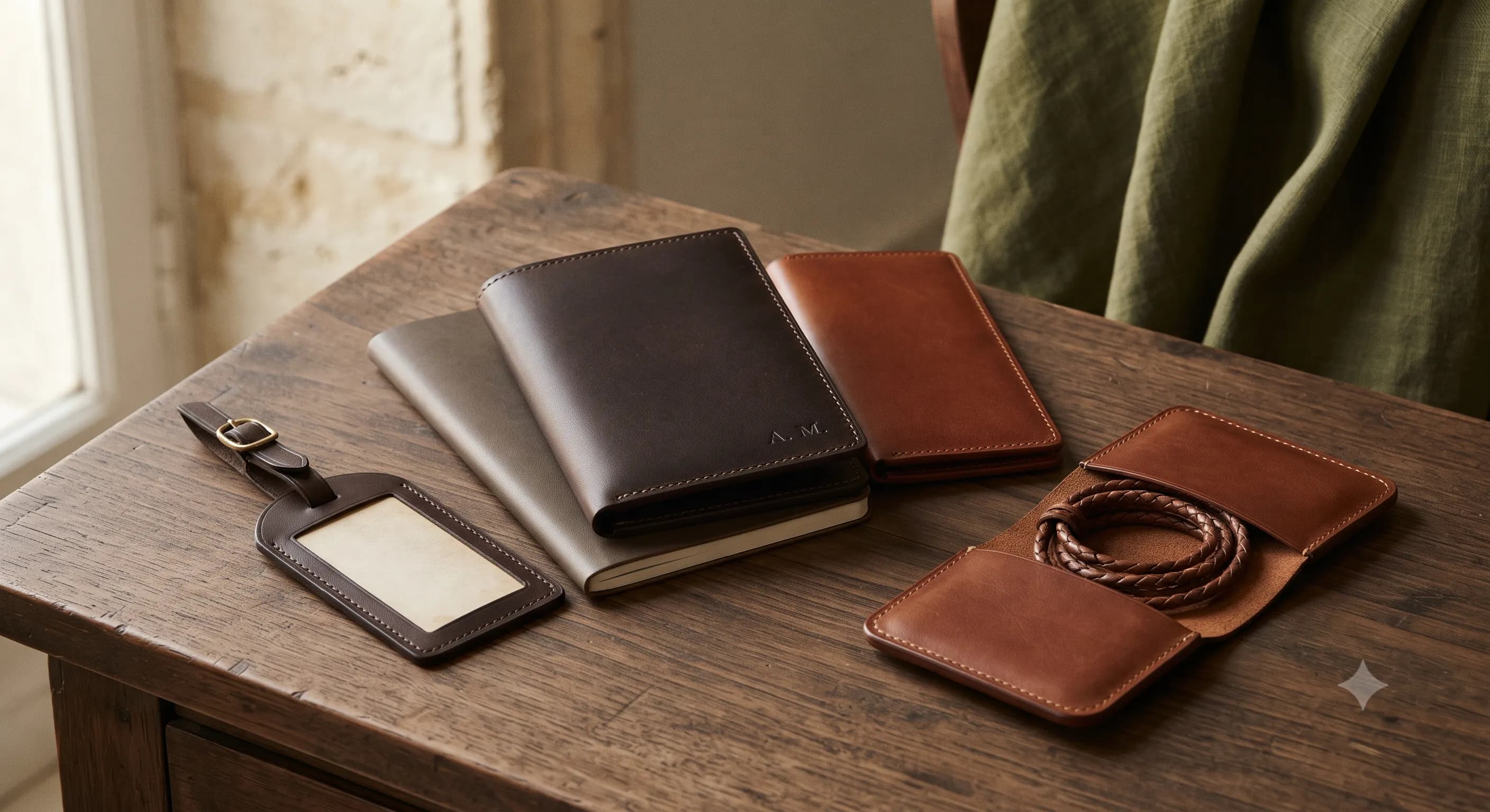 Handcrafted leather passport holder for corporate gifting
